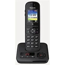 Panasonic KX-TGH720FRB DECT Téléphone Numérique Sans Fil Répondeur, Base et Combiné, Haut-Parleur Mains Libres, Identification de l'Appelant, Blocage des Appels Indésirables, Écran LCD Couleur, Noir