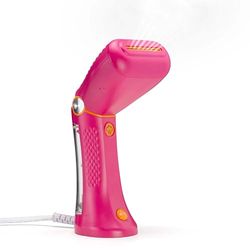 Conair GSC24PKE Plancha de vapor vertical Power Steam, Compacta y ligera, Ideal para viajar, Elimina el 99,9% de las bacterías, Calentamiento rápido, Potencia de 1100 W, Color Rosa