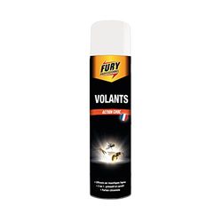 FURY - Aérosol tous volants - Action choc - 2en1 préventif et curatif - Parfum citronnelle - 400ML - Fabrication française