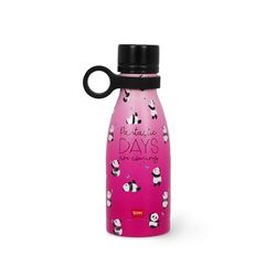 Legami - Hot & Cold Mini Vacuum Flask, Lightweight and Durable Thermal Water Bottle, Hermetic Closure, Removable Silicone Handle, Stainless Steel, Capacity 300 ml, Panda Theme