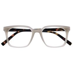 OPULIZE KOI Occhiali da Lettura - Montatura Rettangolare Grande - Grigio - Uomo e Donna - Cerniere a Molla - R50-7 - +3.50