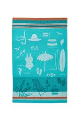 Coucke Torchon imprimé en Jacquard de Coton, A la Plage, 50 x 75 cm