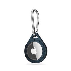 Pelican Protector AirTag Holder - AirTag Keychain W/Stainless Steel Carabiner Clip [Impact Resistant] [Travel Essentials] - Protective Apple AirTag Case for Dog Collar, Backpack, Keys, Luggage - Navy