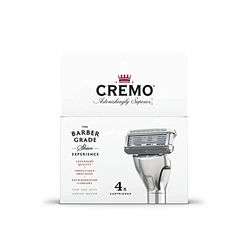 CREMO - Barber Grade Razor Blade Refills for Men - Premium Shave - Pack of 4 Blades Refill