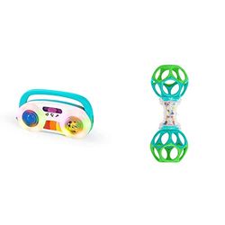 Baby Einstein, Juguete musical Toddler Jams & Bright Starts, Oball, sonajero con texturas y bolas multicolor, juguete de motricidad para bebés, fácil de agarrar, ideal para viajar, desde recién nacido