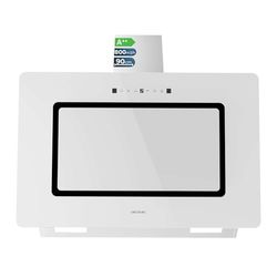 Cecotec Hotte Aspirante Bolero Flux DT 908000 Glass White A++ 90 cm, 800 m³/h, commande tactile, 3 niveaux de puissance, finition verre blanc, moteur 210W, contrôle gestuel, fonction retard.