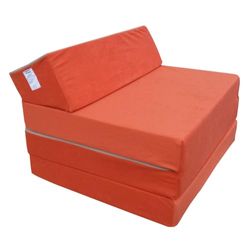 Natalia Spzoo Opvouwbare matras logeermatras met hoofdeinde 200 x 70 x 10 cm (Oranje 1333)