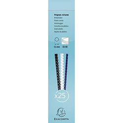 Exacompta - Ref 76400E - Binding Combs - 12mm Thick, 21 Rings, Suitable for A4 Documents, Holds Approx. 65-90 Sheets, Made from PVC Material - White (Pack of 25)