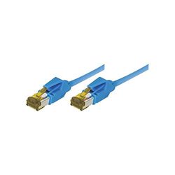 Connect Cable de conexión sin enganches RJ45 S/FTP Cat 6a LSOH de cobre completo, 1 m, color azul