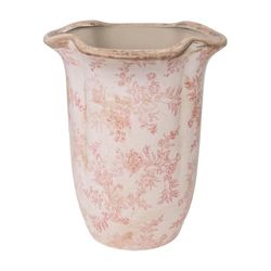 Romimex Vaas, beige, roze, porselein, 24 x 29 x 24 cm