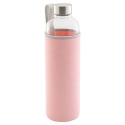 axentia Wasserflasche, Bottiglia Unisex-Adulti, Trasparente/Rosa, 1 litro