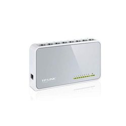 Switch Ethernet a 8 porte, velocità di 100 Mbps, prestazioni Plug and Play, ideale per reti domestiche e piccoli uffici.