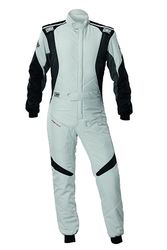 OMP - First Evo racingdräkt, FIA 8856-2018, komfort och andningsförmåga, svart/vit, färg grå/svart, storlek 60