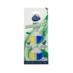 CARE + PROTECT Désodorisant ECO+ pour lave-vaisselle, élimine les mauvaises odeurs, à base de plantes, biodégradable, parfum citron longue durée, 2 doses, jusqu'à 120 lavages