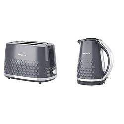 Morphy Richards Hive Kettle and Toaster Set, 1.5L Fast Boil Easy Fill Hive Kettle, 2 Slice Variable Browning Hive Toaster, Matching Set, 3KW/850W, Grey, 108273 | 220033