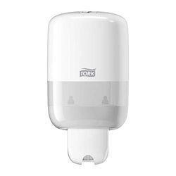 Tork Mini-zeepdispenser voor vloeibare zeep, shampoo, lotion en toiletbrilreiniger - 561000 - Compact, zuinig S2-dispensersysteem, wit