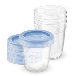 philips_avent SCF619/05 Förvaringskoppar, 5 x 180 ml, Transparent, Blå