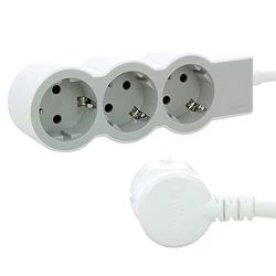 Legrand, Ciabatta elettrica piatta, 3 prese, presa multipla, lunghezza cavo 1,5 m, ultra bianco/grigio, 694549