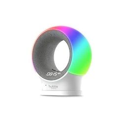 Hubble Eclipse intelligente baby-audio-monitor met nachtlampje in 7 kleuren, luidspreker met rustgevende muziek en slaaptracks, kamertemperatuursensor en slaaptrainer met wifi-verbinding