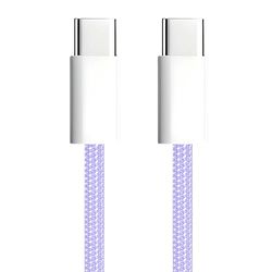 APM - Cable USB C a USB C PD, carga rápida 60 W, nailon trenzado morado, cable USB tipo C, cable para iPhone 16 Pro Max 15 Galaxy S24 Ultra S23 A55 A35 iPad Pro Air MacBook Steam Deck (1 m), 600414