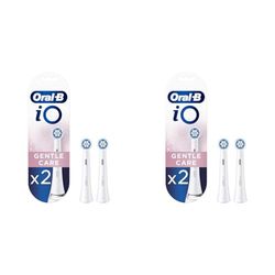 Oral-B iO Gentle Care Testine Spazzolino Elettrico, Confezione da 4 Testine di Ricambio Bianche, Pulizia Delicata ed Efficace di Gengive e Denti Sensibili