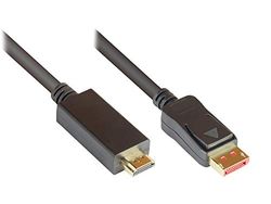 Good Connections PREMIUM DisplayPort 1.4 aan HDMI 2.0 aansluit-/adapterkabel - 4K / UHD @60Hz - adapterkabel - 3-voudige afscherming, vergulde contacten - koperen geleider - ZWART - 2 m