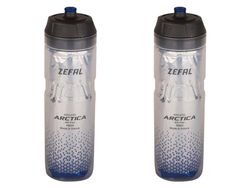 ZEFAL Arctica 75 Pack - Set med två cykelbehållare 750 ml - isolerad cykelflaska - luktfri och vattentät - BPA-fri sportbehållare - silver/blå