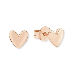 s.Oliver stud earrings 925 sterling silver ladies earrings, 0.5 cm, rose color, heart, Comes in jewelry gift box, 2019868