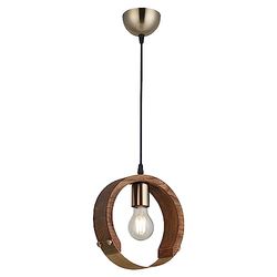 Homemania 1476-52-01 Lampe à Suspension Manya Lustre de Plafond - Or, Bois Métal, Bois, 6 x 22 x 89 cm, 1 x E27, 40 W