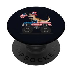 Dinosauro T-rex American Monster bandiera Truck Classic Dinosaur PopSockets PopGrip Intercambiabile