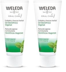 WELEDA - Gel Dentifrice Végétal - Formule Naturelle pour Gencives Sensibles - Goût Menthe - Tube 75 ml (Lot de 2)