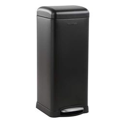 happimess HPM1007B Betty Retro 30-Liter Step-Open Trash Can for Home, Kitchen, Living Room, Dining Room, Bathroom, Office, Black