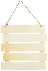 Rayher 62865505 Cartaz de madeira com ripas, 30,5 x 31,6 x 1,5 cm, cartaz decorativo natural para pendurar