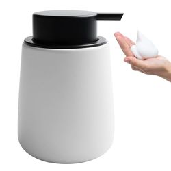 TOOZFO Dispensador de Espuma de jabón de cerámica con Bomba fácil de presionar, dispensador de Espuma de Mano para champú, baño, Cocina, 12 onzas
