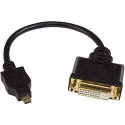 StarTech.com Cable de 20cm Adaptador Conversor Micro HDMI a DVI - Convertidor Micro HDMI Tipo D a DVI-D Monoenlace para Monitor Proyector (HDDDVIMF8IN)