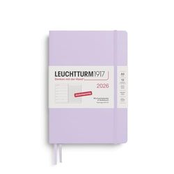 LEUCHTTURM1917 372470 Agenda semainier et bloc-notes 2026, format moyen A5, 12 mois, violet et allemand