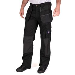 Lee Cooper Workwear LCPNT216 Bolsillo múltiple para hombre con bolsillos para rodilleras Pantalones cargo de trabajo de funda fija,negro, 40W/29L