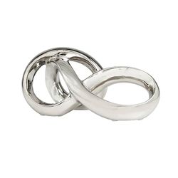 Deco 79 Sculpture, Ceramic, Silver, Small Size