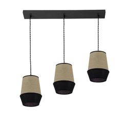 Levitantes Regleta de Campana 3xE27, color negro, tamaño 66x12 cm, ideal para iluminación en hogares y oficinas.