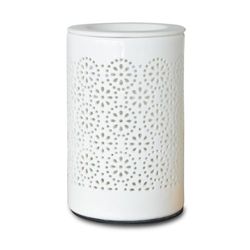Zen'Arôme Calorya No. 4 Electric Fragrance Burner for Scented Fondant - Fragrance Lamp with Dimmer and Removable Bowl - Ceramic with Openwork Decoration and Mood Lighting