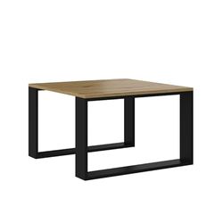 MeHome Salontafel 67 x 67 x 40 cm, salontafel, bijzettafel, koffietafel, theetafel, industriële stijl, moderne woonkamertafel, met twee planken, tafel, kantoor, thuis (artisan/zwart)