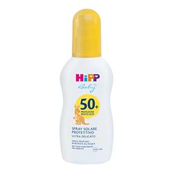 HiPP Baby - Zonnespray voor kinderen, SPF 50+, UVA- en UVB-bescherming, waterbestendig, anti-brandwonden, ultra zacht, 1 spray van 150 ml