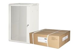 LINK Armoire Rack 19" 18 unités murales (A) 905 x (L) 600 x (P) 450 mm. Gris, désassemblé Porte Verre