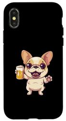 Carcasa para iPhone X/XS Perros Bulldog Francés Con Cerveza