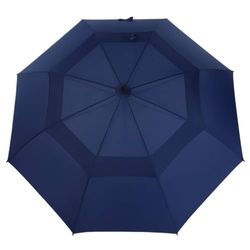 MRTLLOA Parapluie de golf bleu marine à ouverture automatique de 183 cm, extra large, surdimensionné, double auvent ventilé, coupe-vent, imperméable pour la pluie