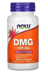 Now Foods, DMG (dimetilglicina), 125 mg, 100 cápsulas vegetales, glicina