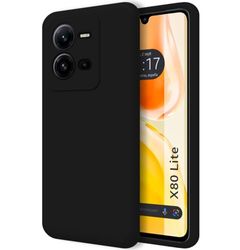 Tumundosmartphone Custodia in silicone liquido ultra morbido per Vivo X80 Lite 5G colore nero