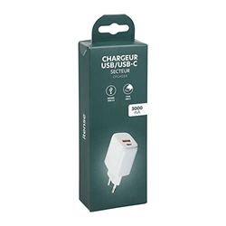 ITENSE – Cargador USB/USB-C – Entrada: 100-240 V 50/60 Hz – Salida USB y USB-C – 5 V – 3000 mA – 1 Puerto Utilizado: Intensidad de Salida 3000 mA – 2 Puertos utilizados: Intensidad de Salida 1500 mA