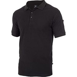 Texstar PS03 - Camicia da uomo in piqué con dettagli accattivanti, taglia 3XL, colore: nero