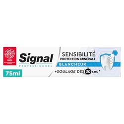 SIGNAL - Professionale Dentifricio Sensibilità Azione Minerale - Bianchezza - Allevia da 30 sec - 88% di ingredienti di origine naturale - 75 ml